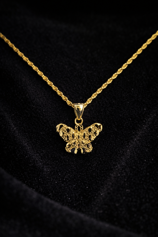 Nugget Butterfly Necklace